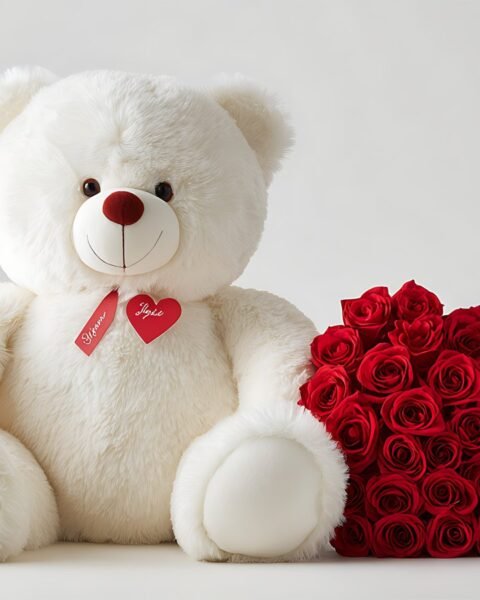 Valentine Teddy Red Roses — FHD 1080p
